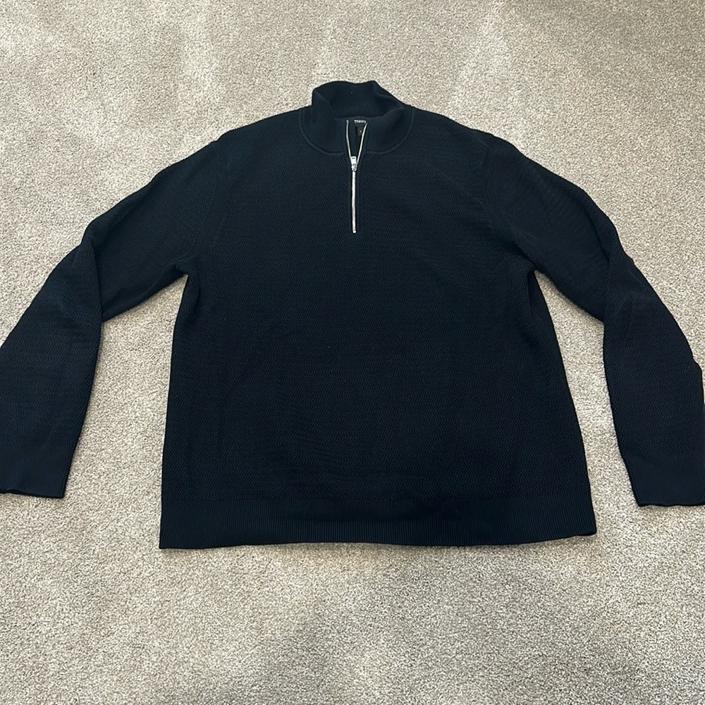 Men’s Theory Large Quarter Zip Sweater, Navy